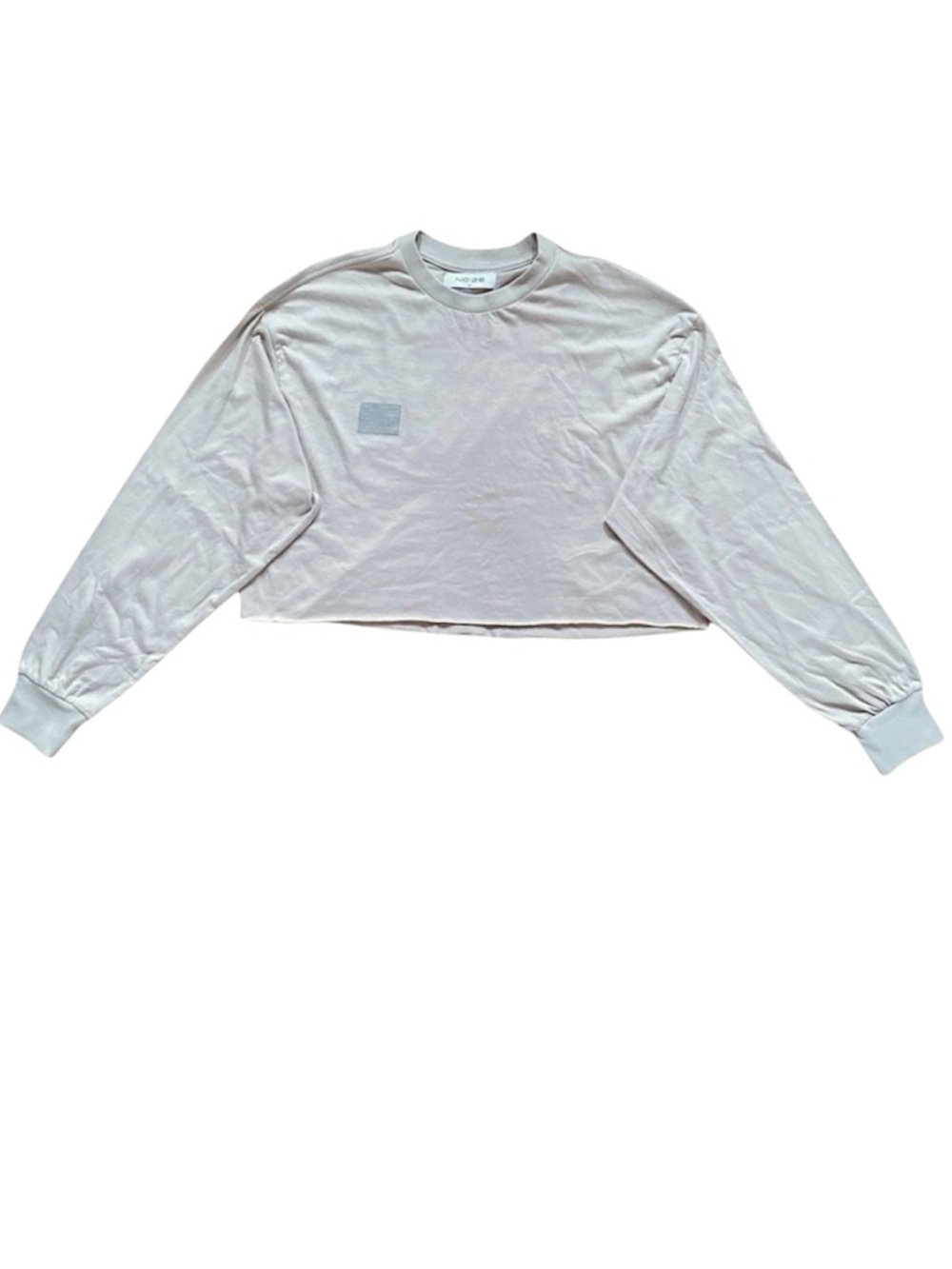 Noize t-shirt cropped long sleeve gray XS M or L NEW activewear ecofriendly